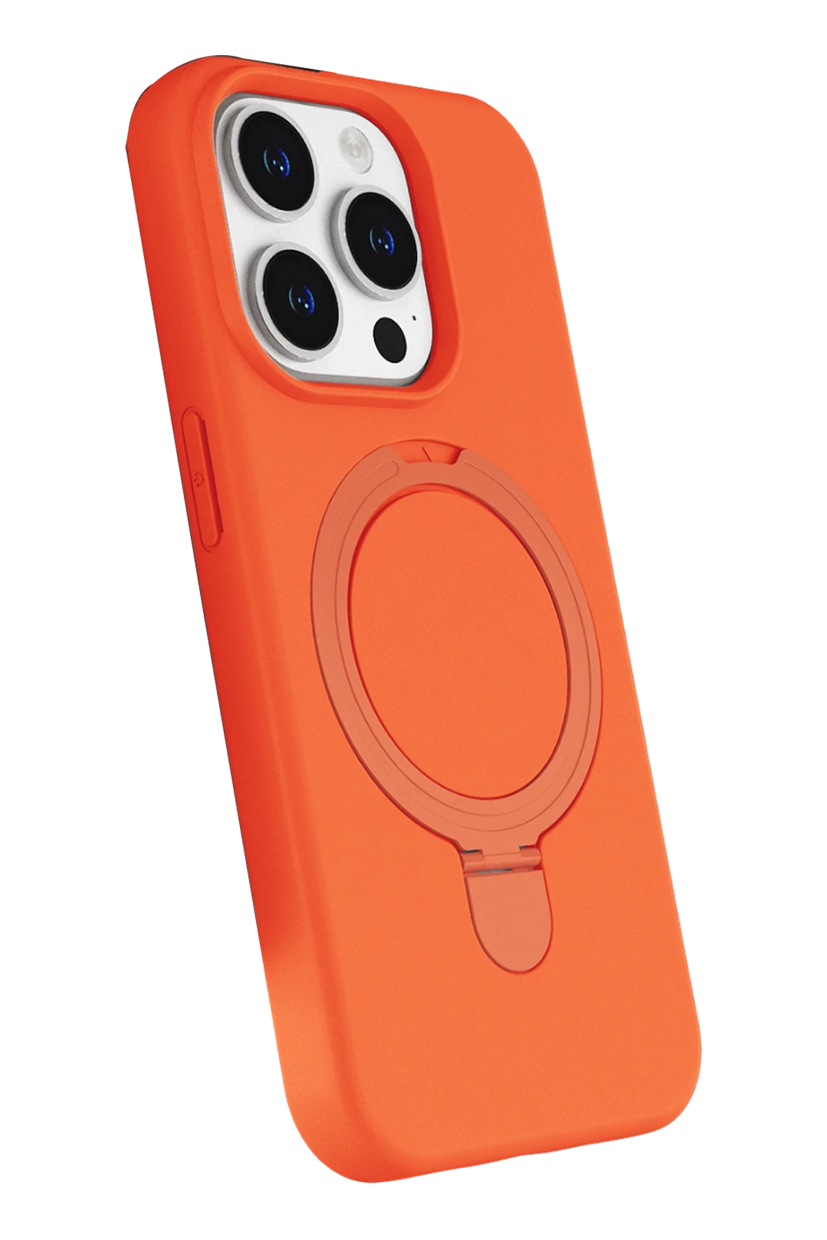 Newface Apple iPhone 14 Pro Max Regal Magsafe Standlı Kapak - Turuncu