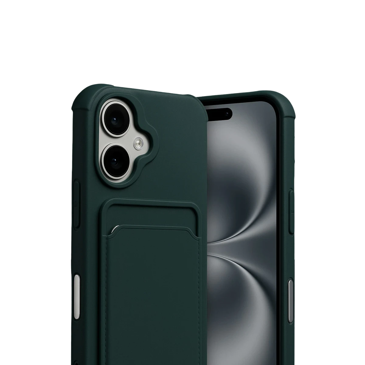Newface Apple iPhone 17 Kelvin Kartvizitli Silikon - Koyu Yeşil