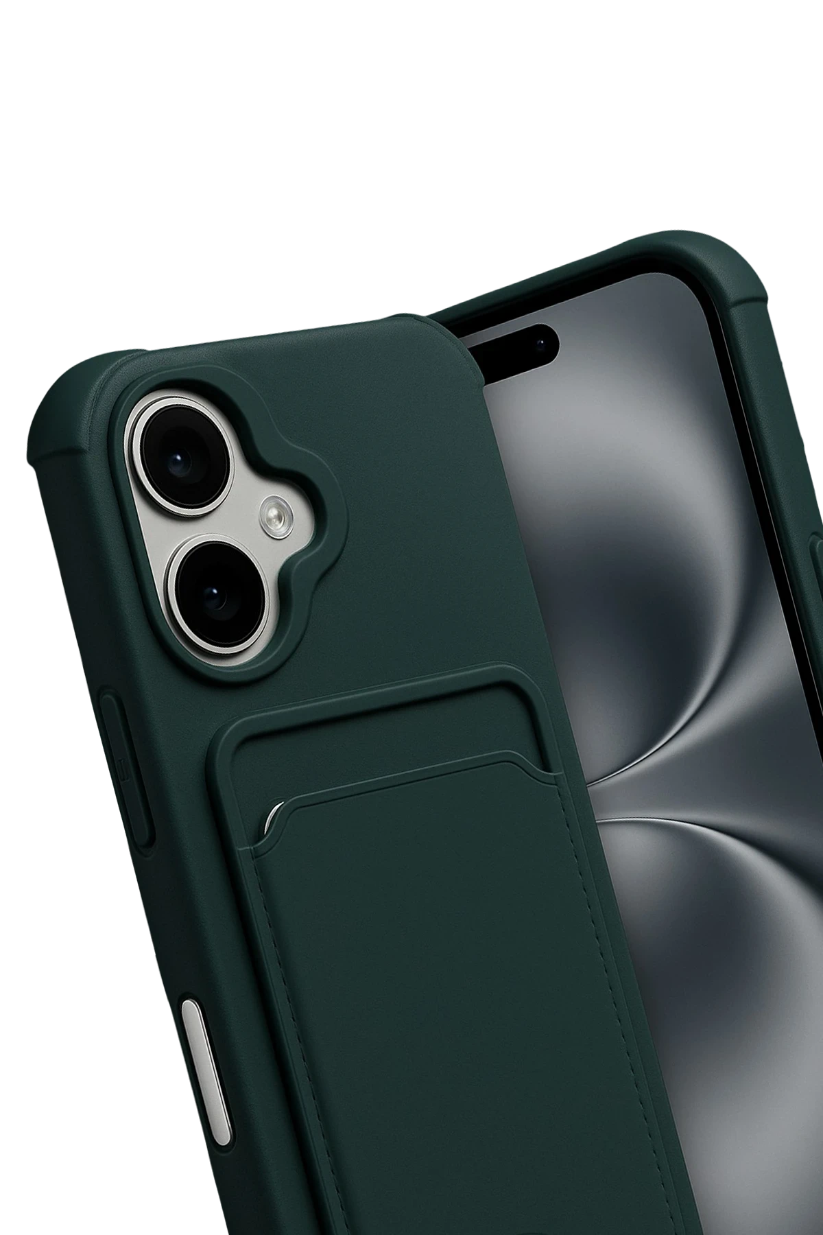 Newface Apple iPhone 17 Kelvin Kartvizitli Silikon - Koyu Yeşil