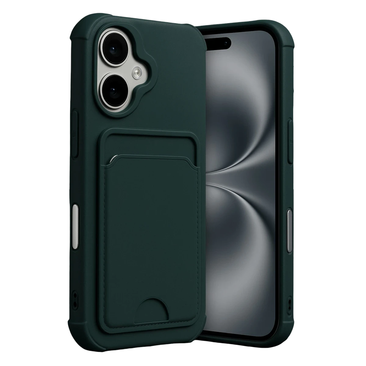 Newface Apple iPhone 17 Kelvin Kartvizitli Silikon - Koyu Yeşil