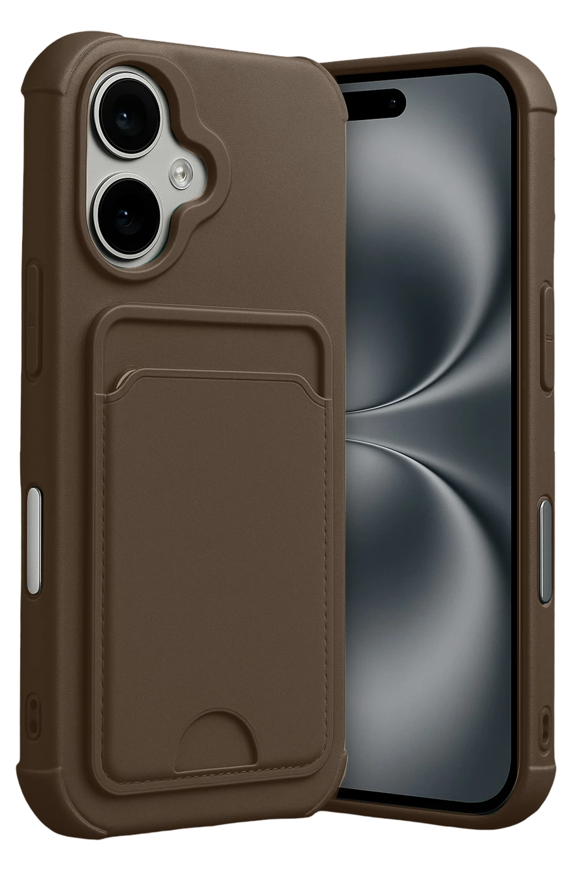 Newface Apple iPhone 17 Kelvin Kartvizitli Silikon - Kahverengi