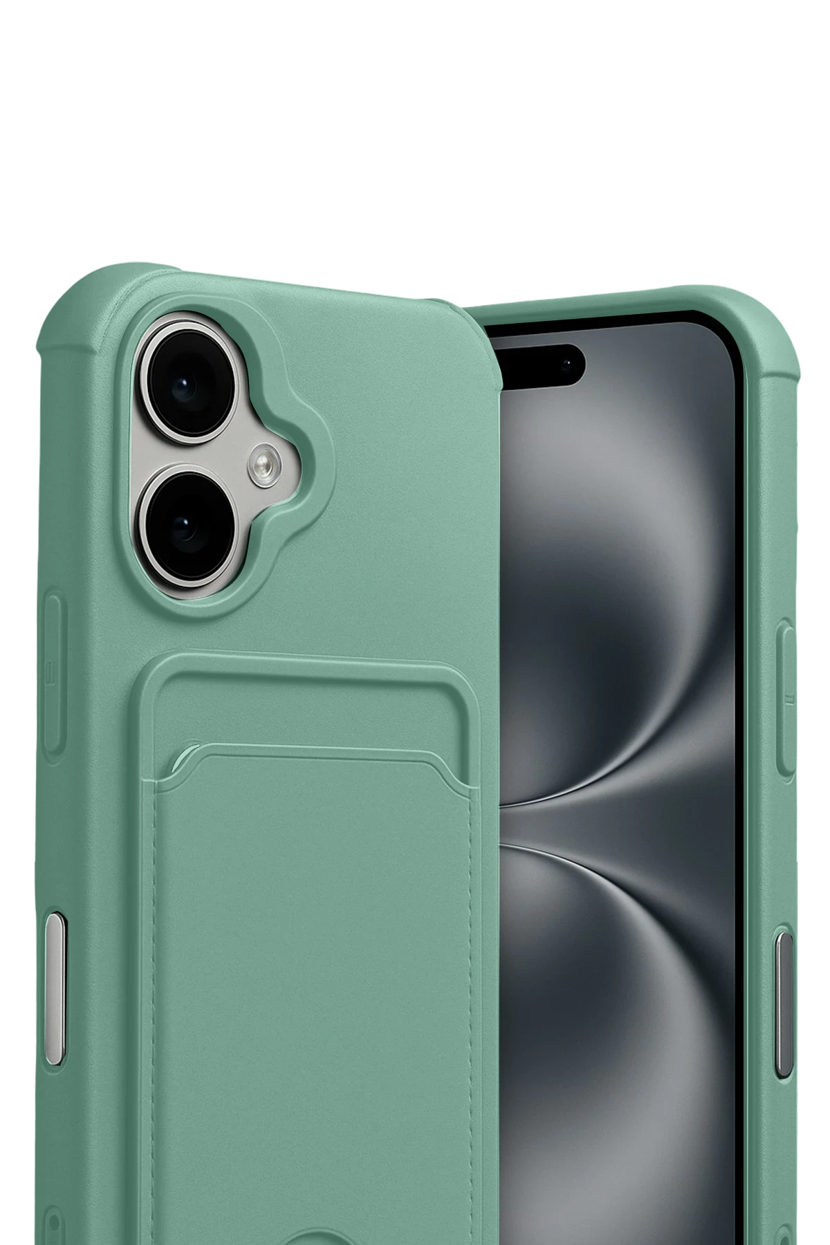 Newface Apple iPhone 17 Kelvin Kartvizitli Silikon - Açık Yeşil
