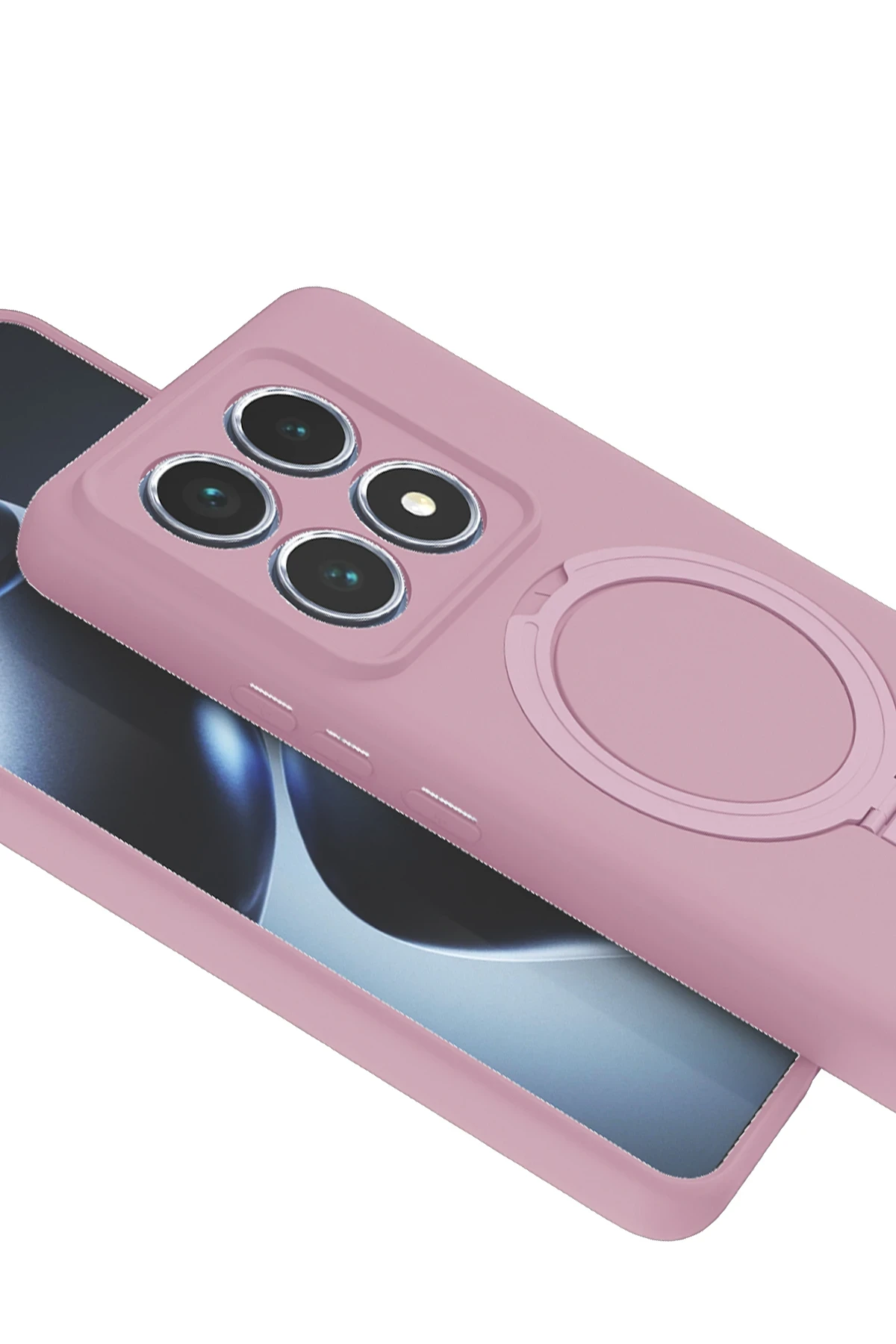 Newface Xiaomi Mi 14T Pro Regal Magsafe Standlı Kapak - Açık Pembe
