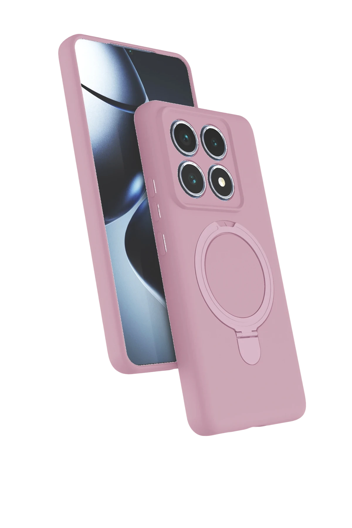 Newface Xiaomi Mi 14T Pro Regal Magsafe Standlı Kapak - Açık Pembe