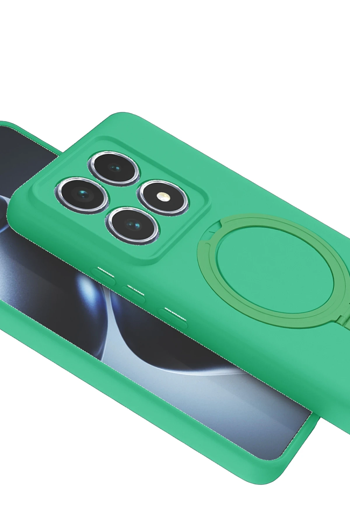Newface Xiaomi Mi 14T Pro Regal Magsafe Standlı Kapak - Yeşil