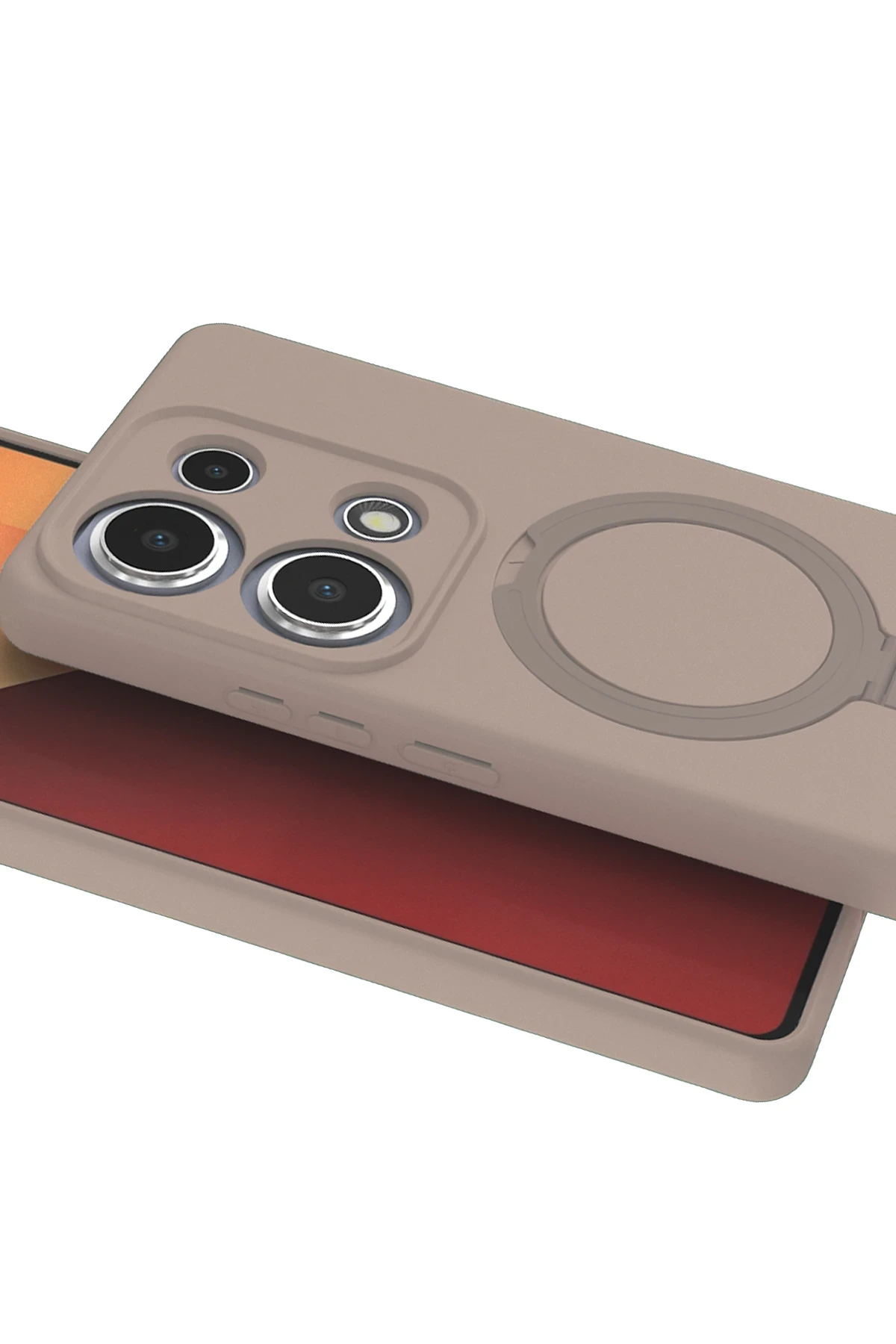 Newface Xiaomi Redmi Note 13 Pro 4G Regal Magsafe Standlı Kapak - Çöl Titanyum
