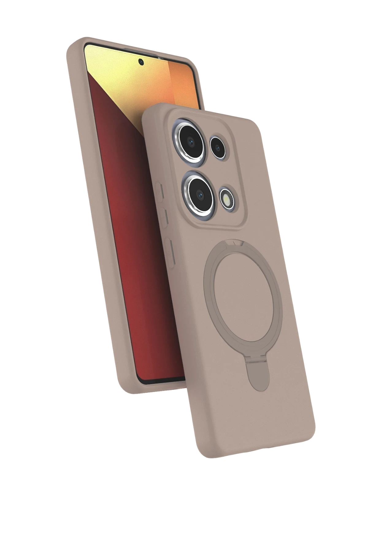 Newface Xiaomi Redmi Note 13 Pro 4G Regal Magsafe Standlı Kapak - Çöl Titanyum