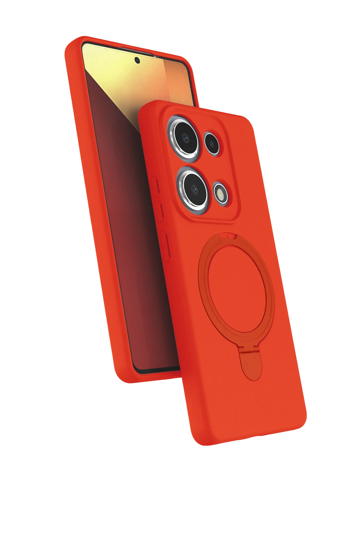 Newface Xiaomi Redmi Note 13 Pro 4G Regal Magsafe Standlı Kapak - Turuncu