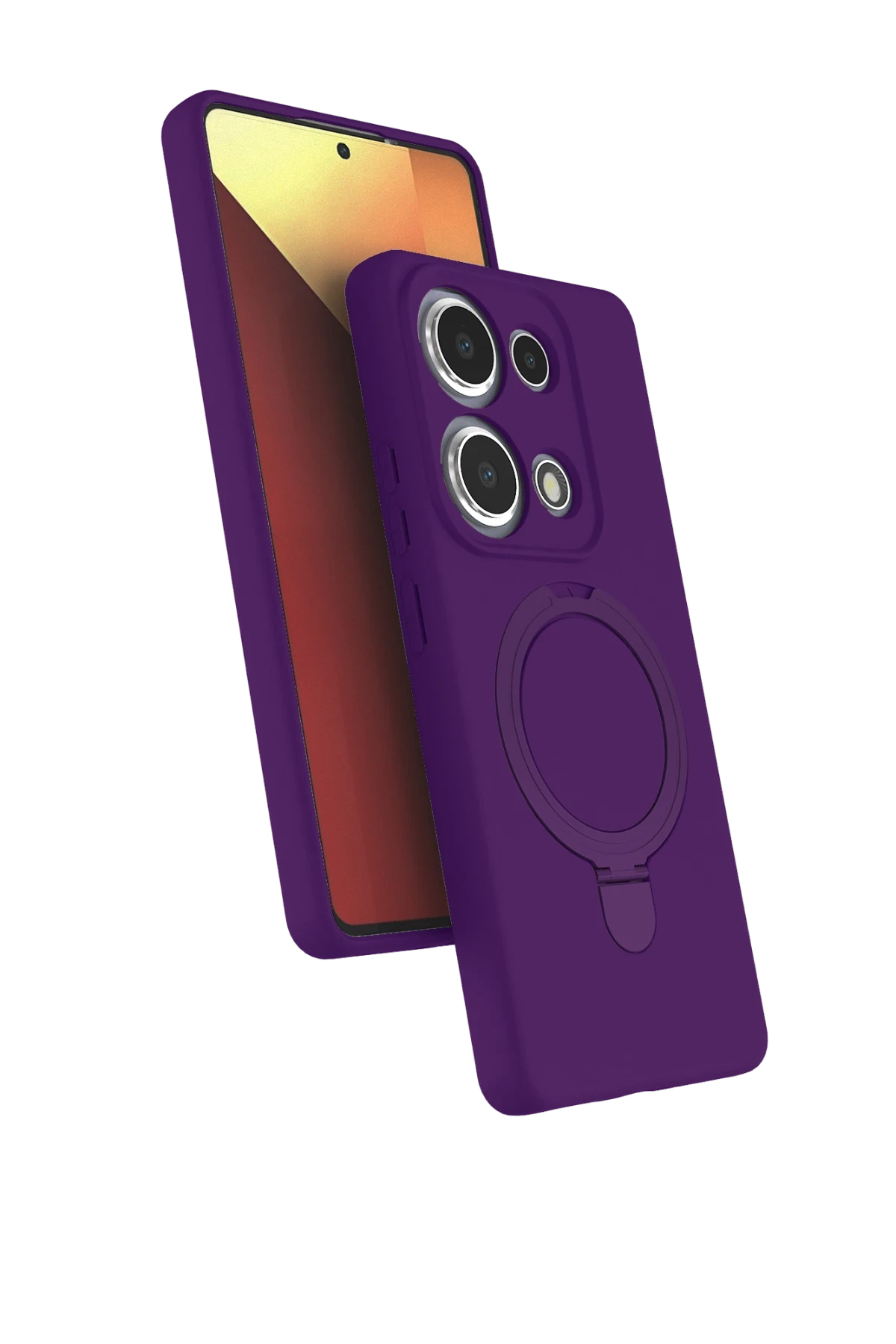 Newface Xiaomi Redmi Note 13 Pro 4G Regal Magsafe Standlı Kapak - Derin Mor