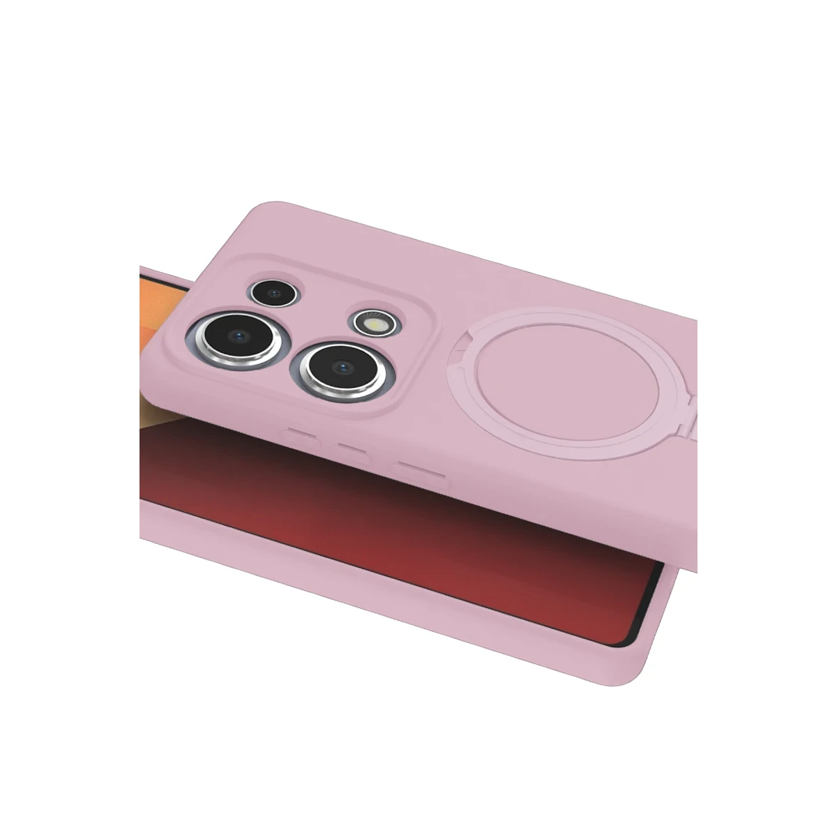 Newface Xiaomi Redmi Note 13 Pro 4G Regal Magsafe Standlı Kapak - Açık Pembe — görsel 7