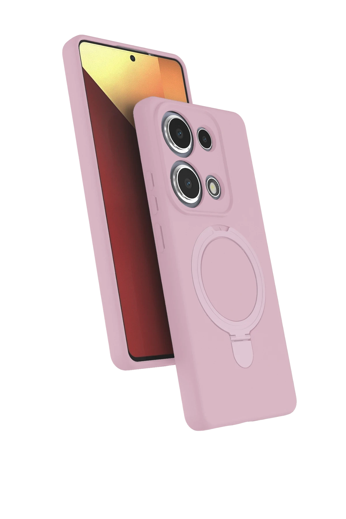 Newface Xiaomi Redmi Note 13 Pro 4G Regal Magsafe Standlı Kapak - Açık Pembe