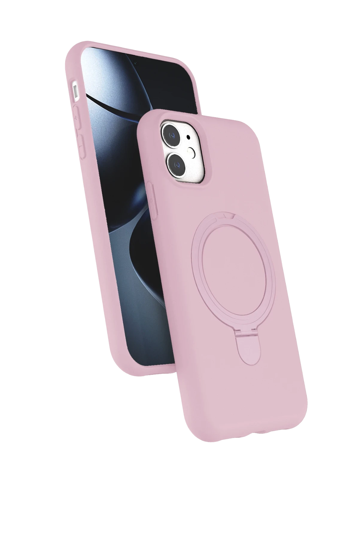 Newface Apple iPhone 11 Regal Magsafe Standlı Kapak - Açık Pembe