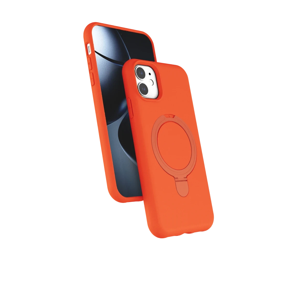 Newface Apple iPhone 11 Regal Magsafe Standlı Kapak - Turuncu