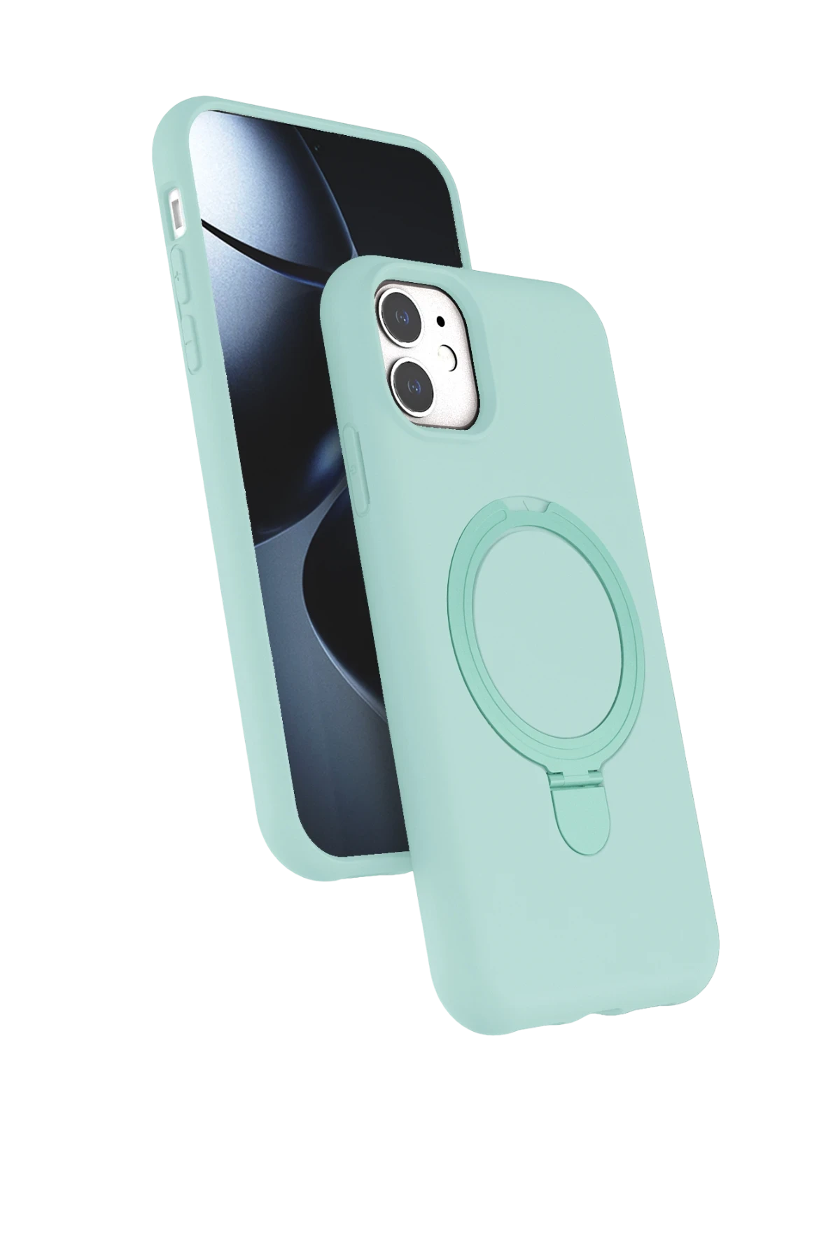 Newface Apple iPhone 11 Regal Magsafe Standlı Kapak - Su Yeşili