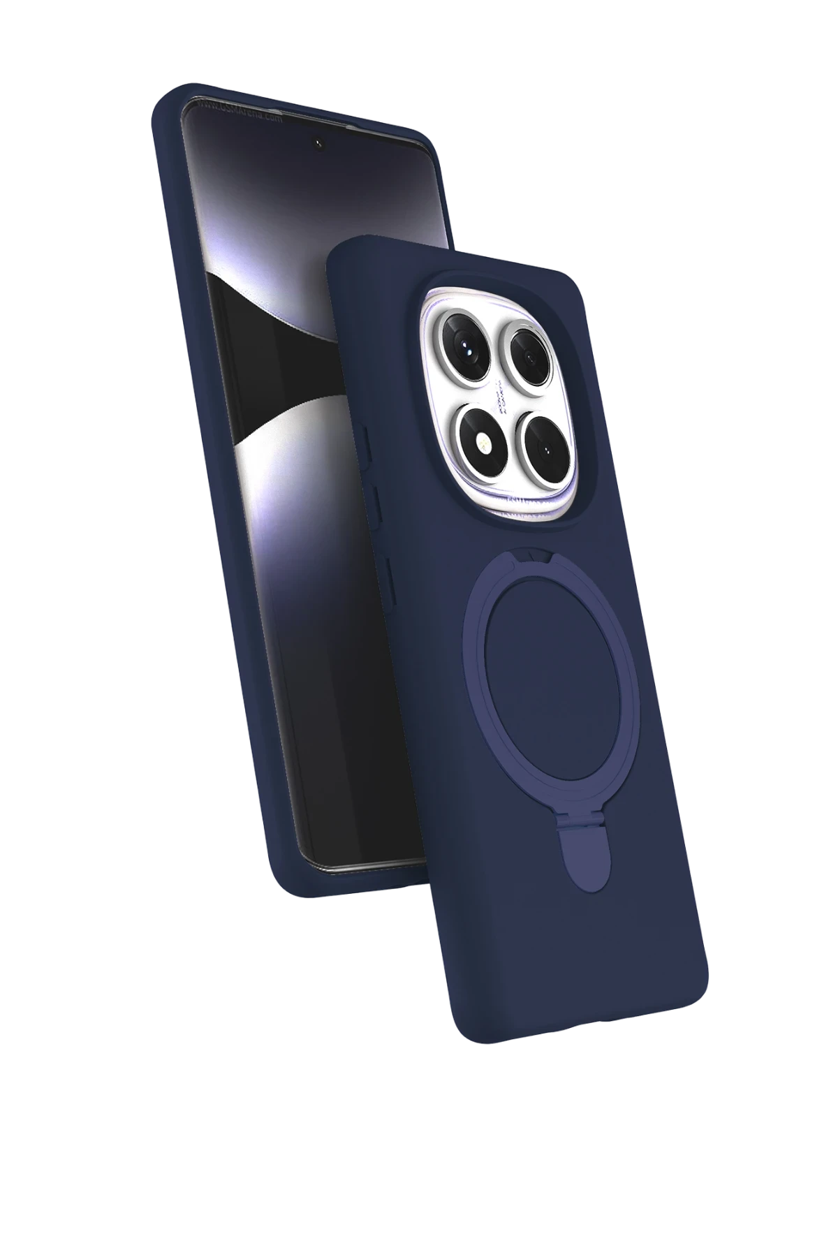 Newface Xiaomi Redmi Note 14 Pro 5G Regal Magsafe Standlı Kapak - Lacivert