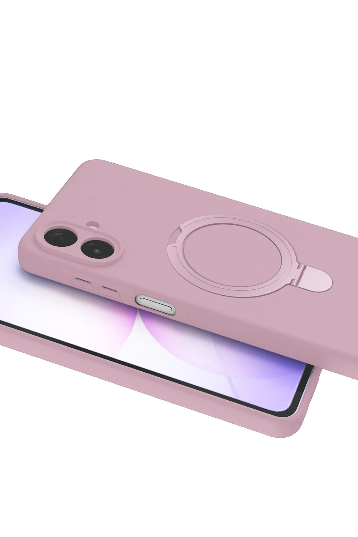 Newface Samsung Galaxy A07 4G Regal Magsafe Standlı Kapak - Açık Pembe