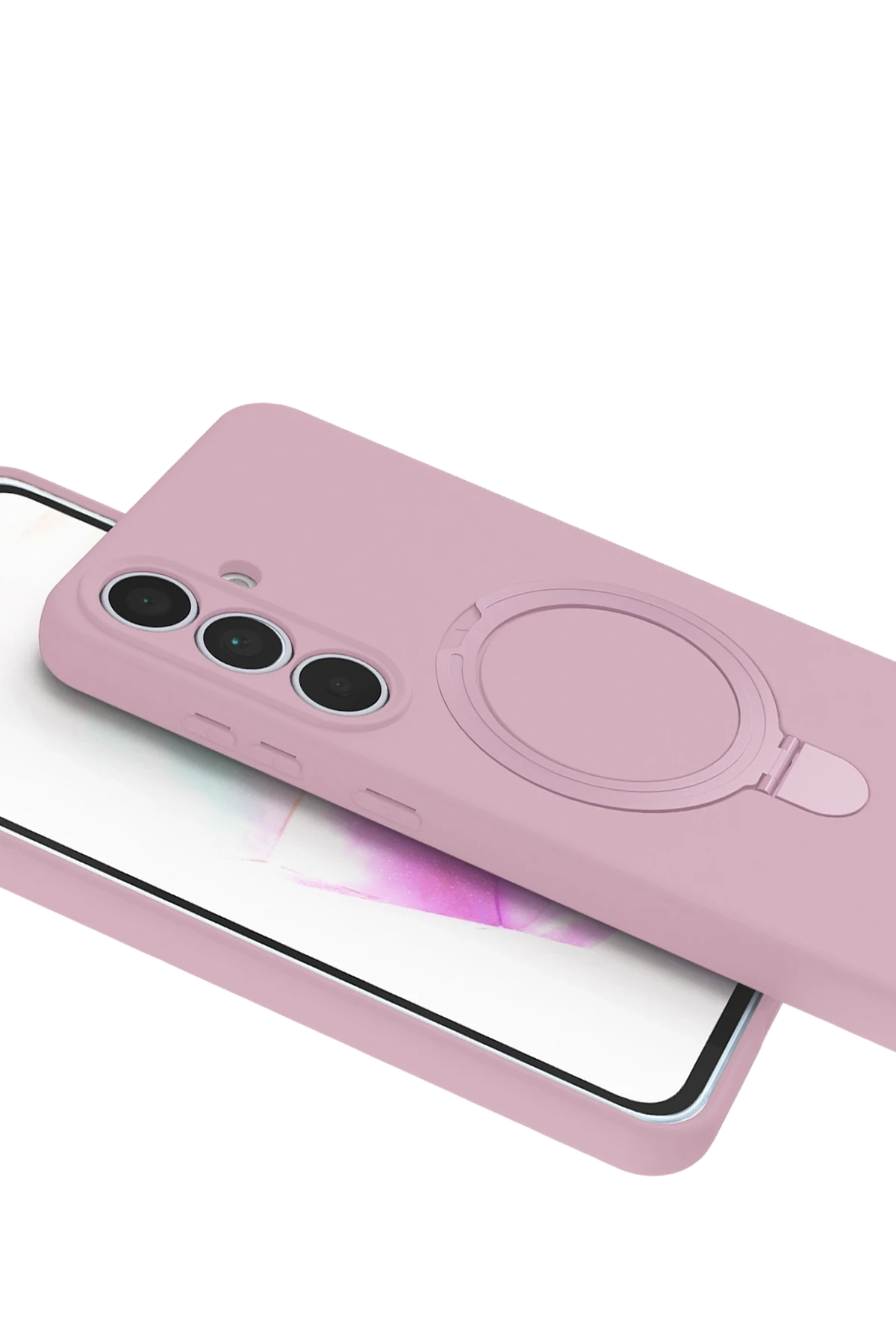 Newface Samsung Galaxy S24 FE Regal Magsafe Standlı Kapak - Açık Pembe — görsel 4