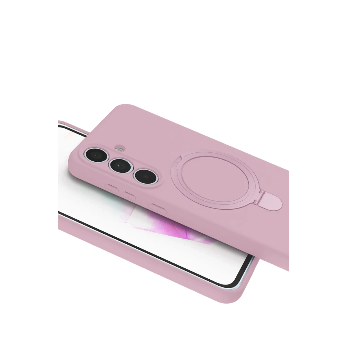 Newface Samsung Galaxy S24 FE Regal Magsafe Standlı Kapak - Açık Pembe — görsel 9