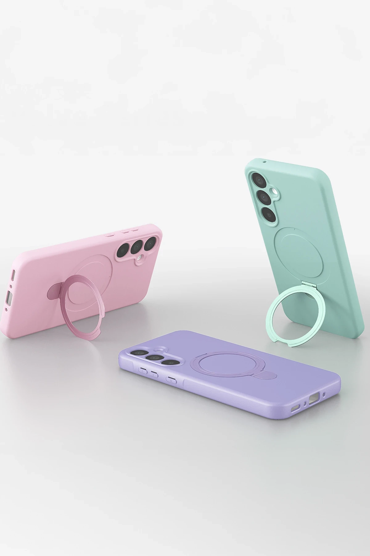 Newface Samsung Galaxy A15 4G Regal Magsafe Standlı Kapak - Açık Pembe — görsel 5