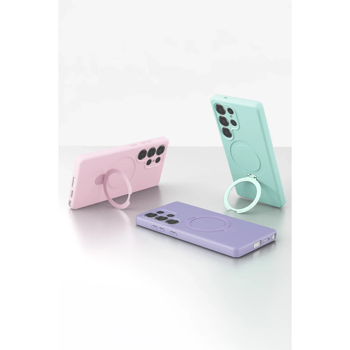 Newface Samsung Galaxy S23 Ultra Regal Magsafe Standlı Kapak - Açık Pembe — görsel 10