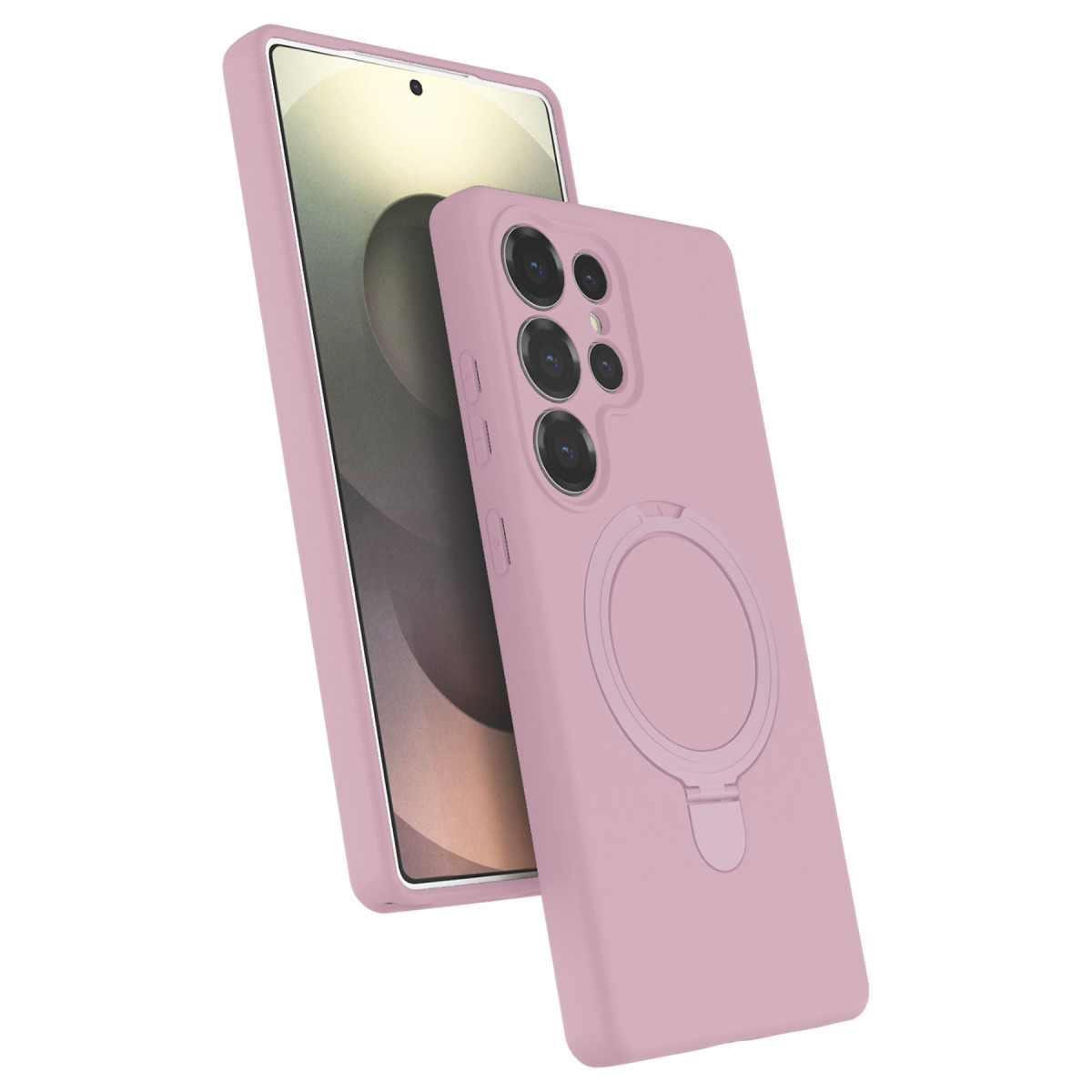 Newface Samsung Galaxy S24 Ultra Regal Magsafe Standlı Kapak - Açık Pembe — görsel 11