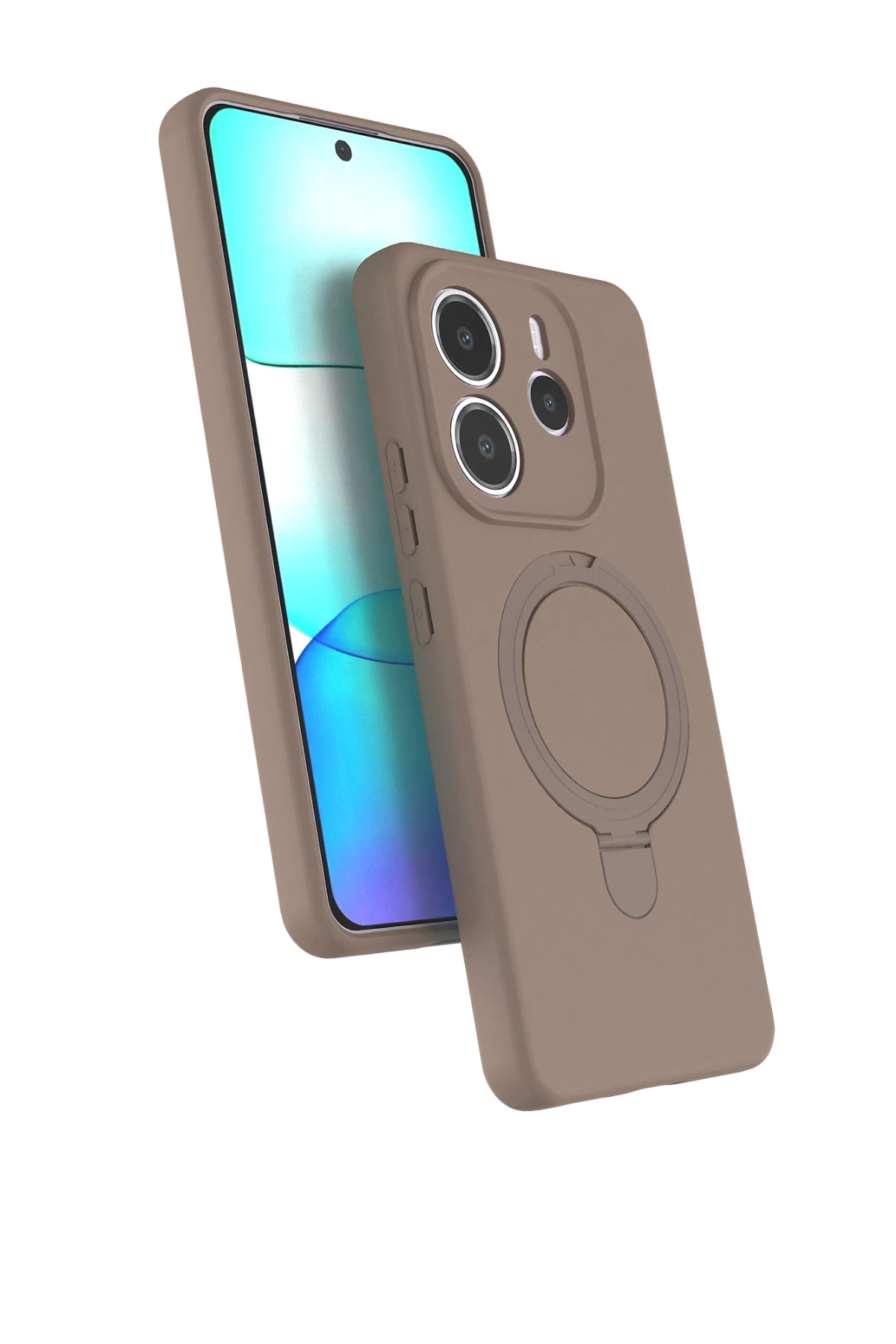 Newface Xiaomi Redmi Note 14 4G Regal Magsafe Standlı Kapak - Çöl Titanyum