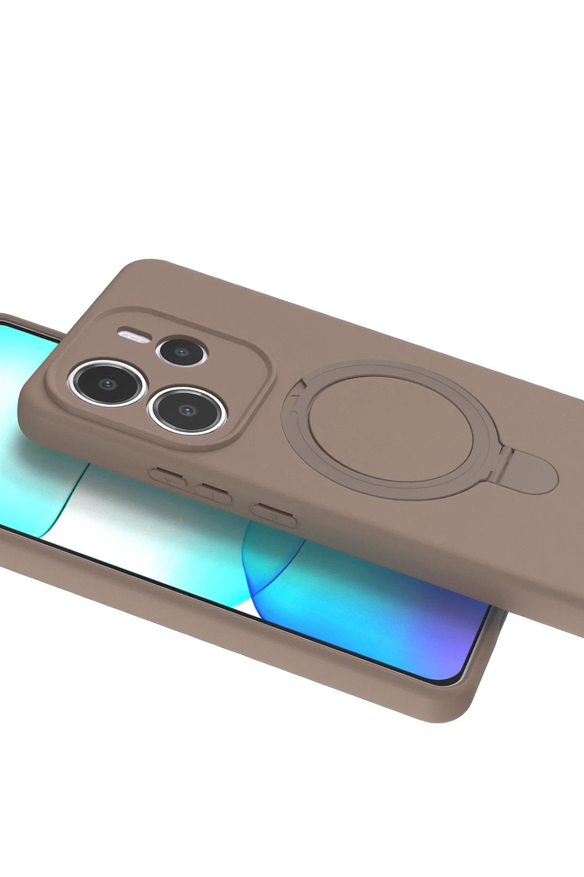 Newface Xiaomi Redmi Note 14 4G Regal Magsafe Standlı Kapak - Çöl Titanyum
