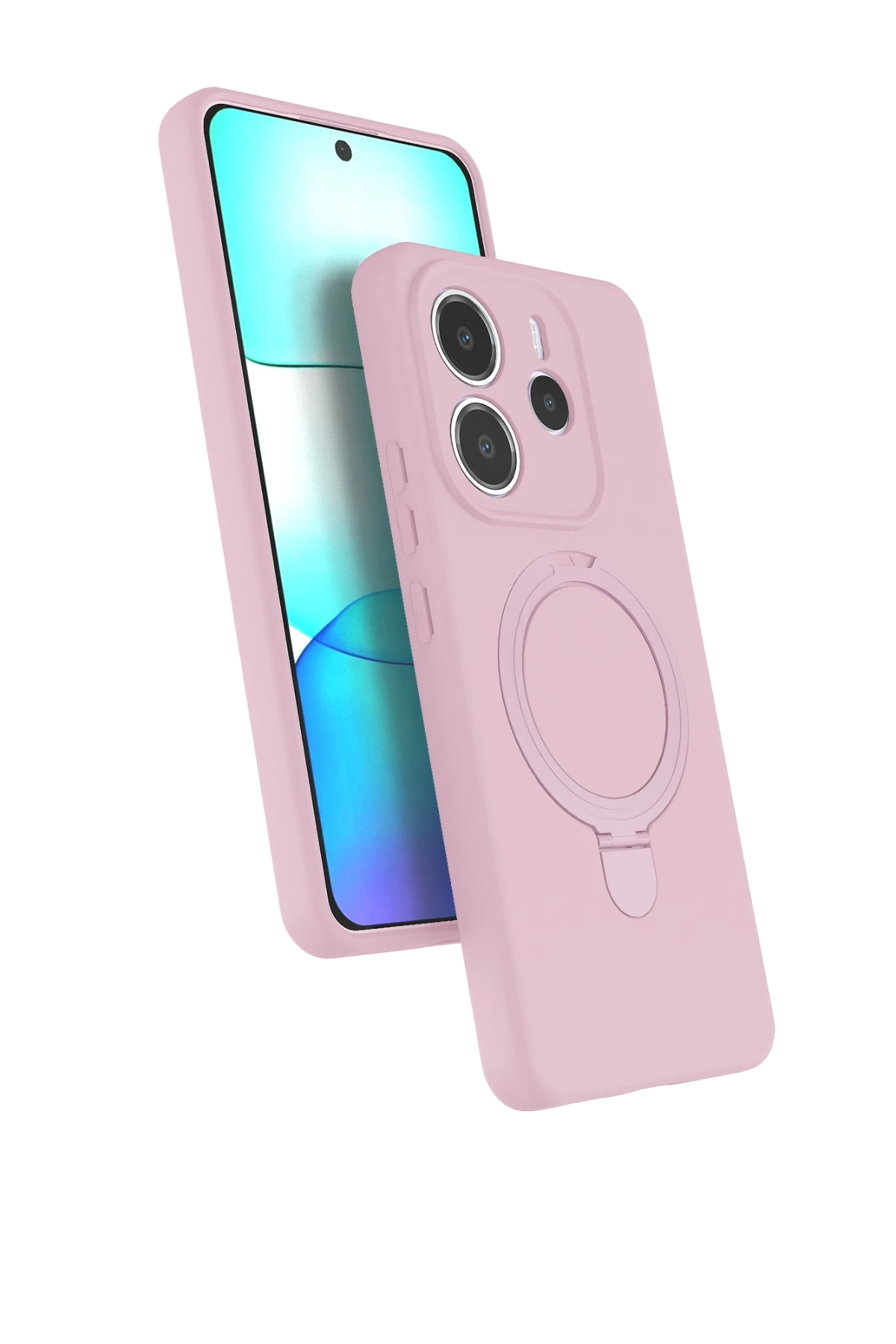 Newface Xiaomi Redmi Note 14 4G Regal Magsafe Standlı Kapak - Açık Pembe