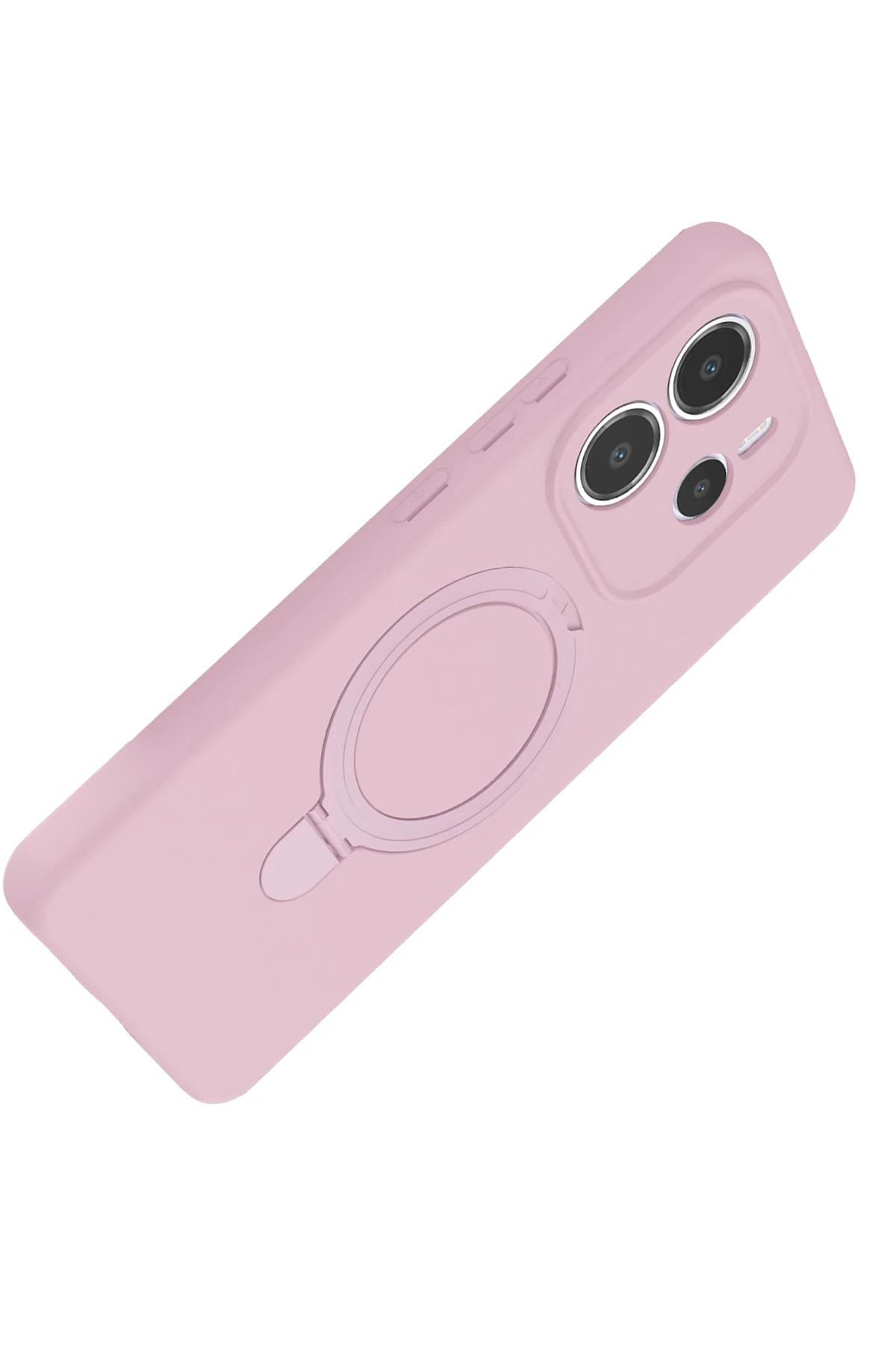 Newface Xiaomi Redmi Note 14 4G Regal Magsafe Standlı Kapak - Açık Pembe