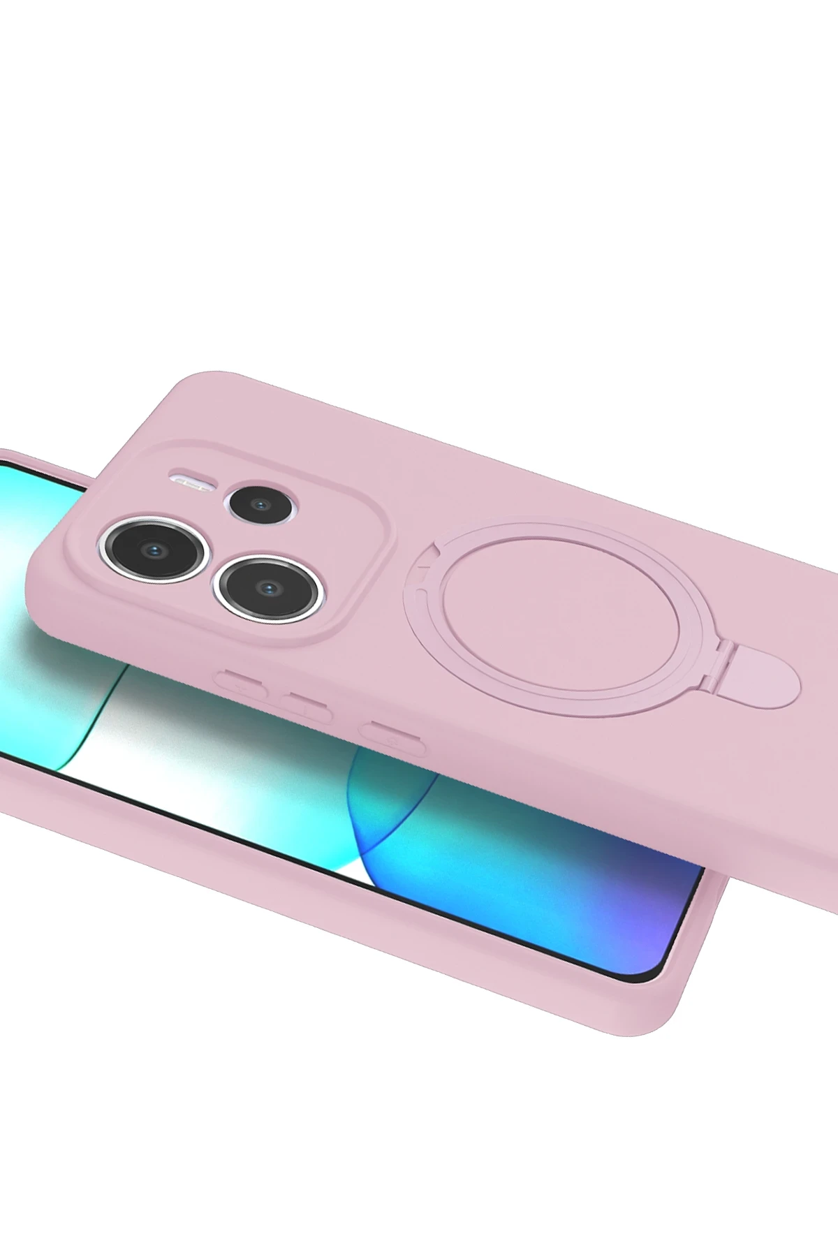Newface Xiaomi Redmi Note 14 4G Regal Magsafe Standlı Kapak - Açık Pembe