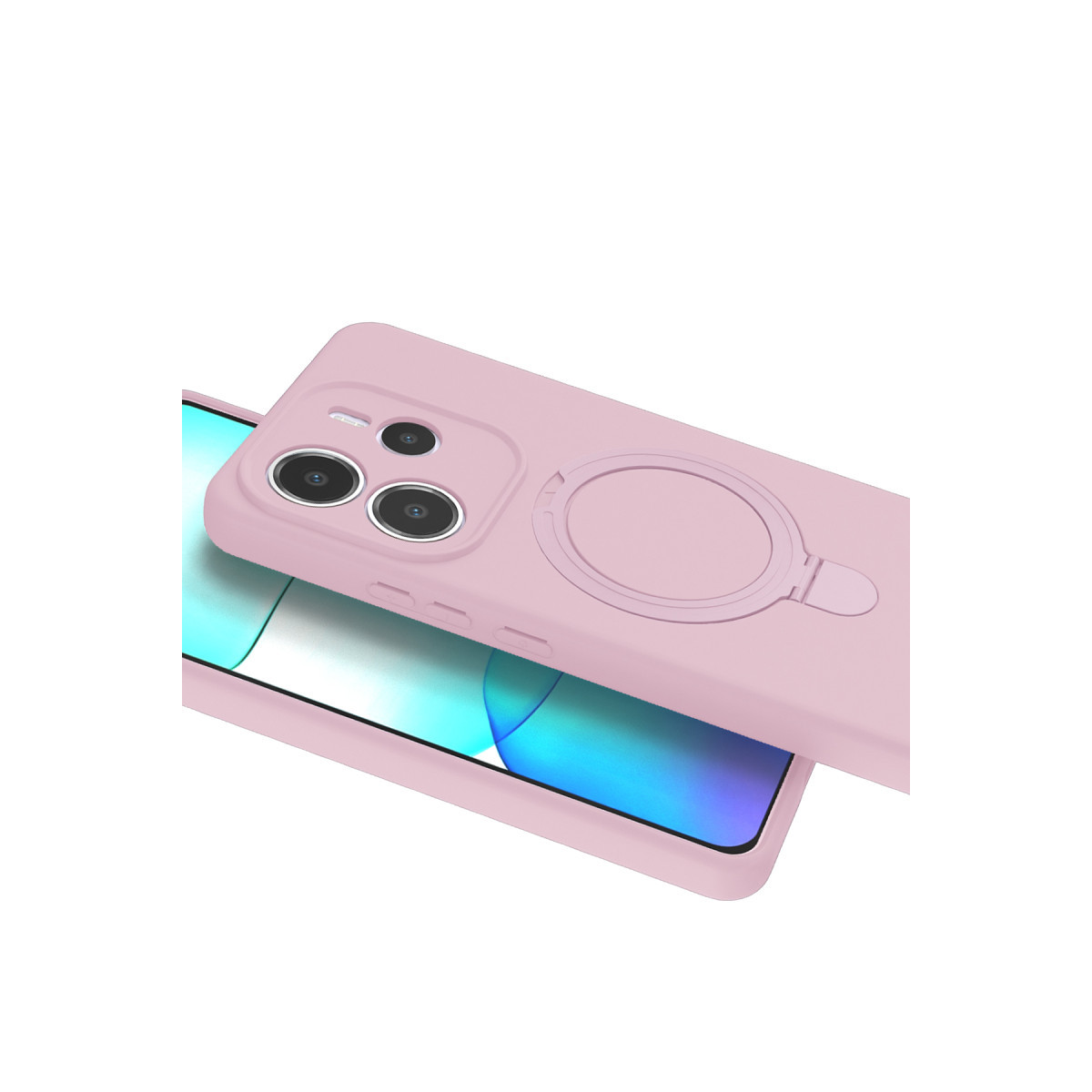 Newface Xiaomi Redmi Note 14 4G Regal Magsafe Standlı Kapak - Açık Pembe — görsel 12