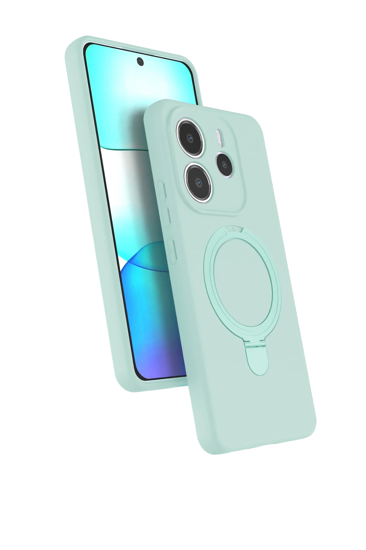 Newface Xiaomi Redmi Note 14 4G Regal Magsafe Standlı Kapak - Su Yeşili