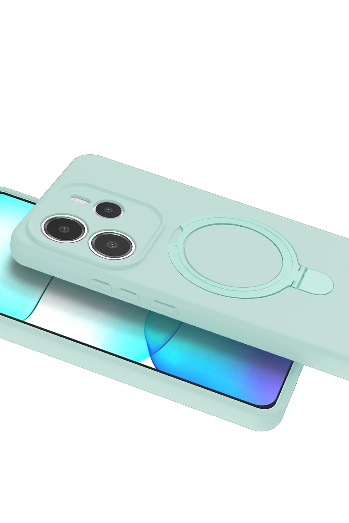 Newface Xiaomi Redmi Note 14 4G Regal Magsafe Standlı Kapak - Su Yeşili