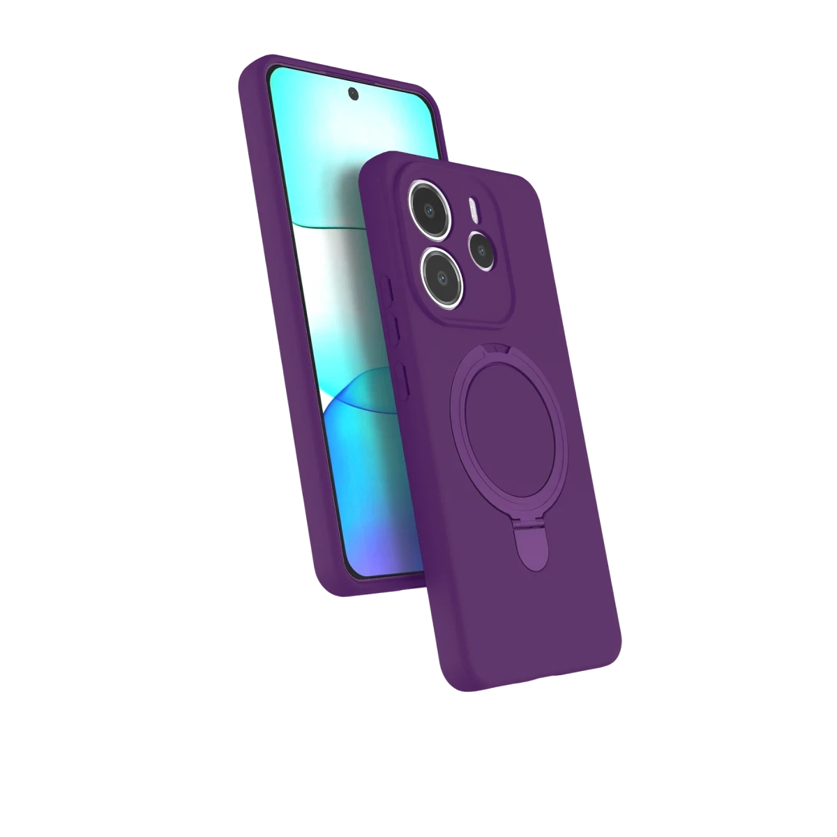 Newface Xiaomi Redmi Note 14 4G Regal Magsafe Standlı Kapak - Derin Mor
