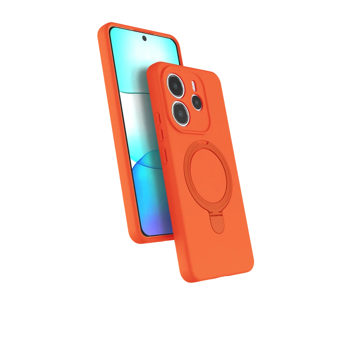 Newface Xiaomi Redmi Note 14 4G Regal Magsafe Standlı Kapak - Turuncu