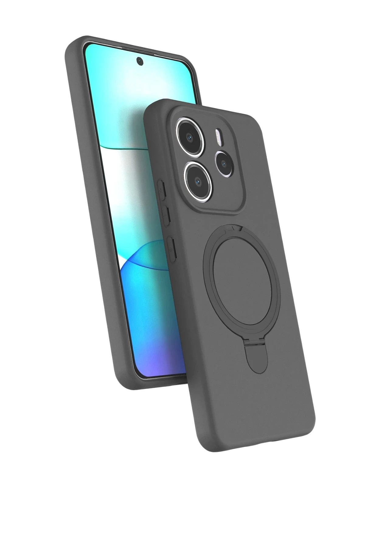 Newface Xiaomi Redmi Note 14 4G Regal Magsafe Standlı Kapak - Titan Gri