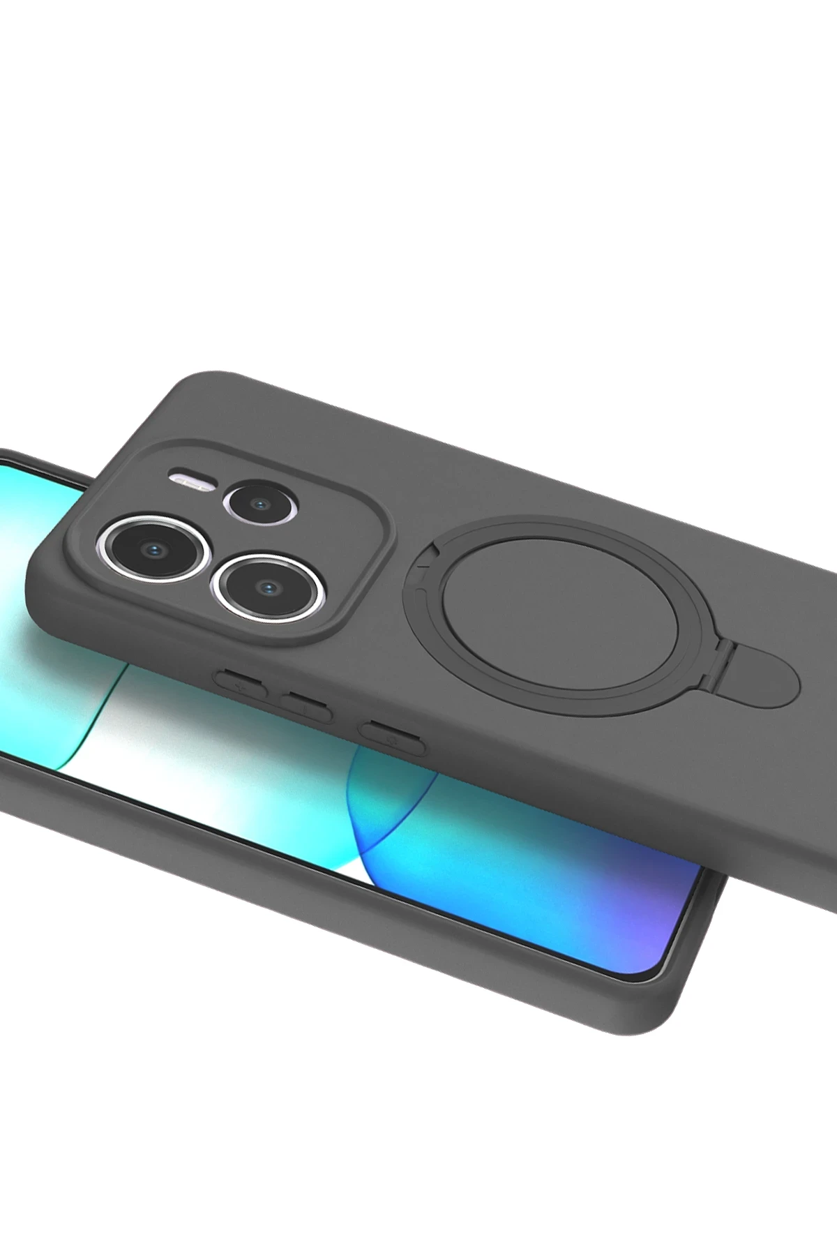 Newface Xiaomi Redmi Note 14 4G Regal Magsafe Standlı Kapak - Titan Gri