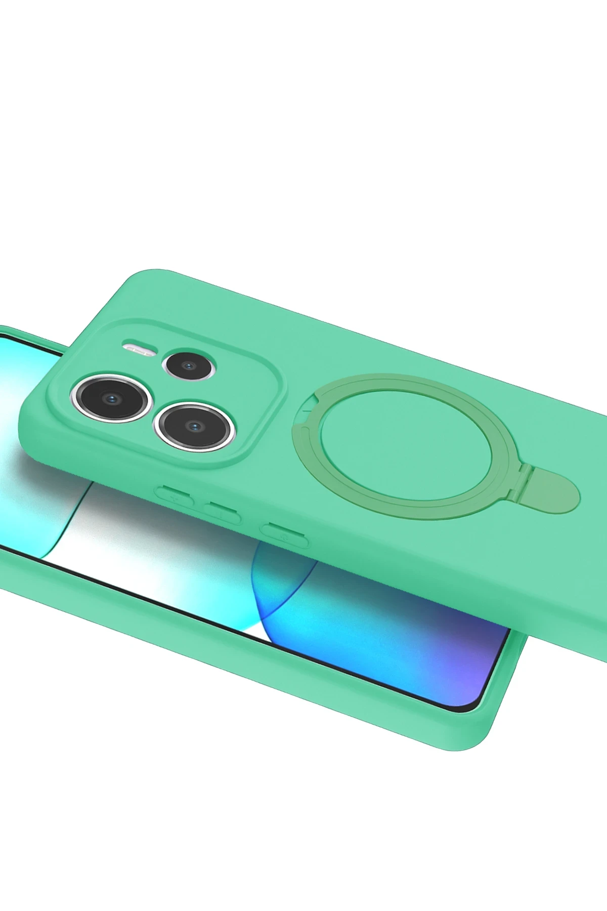Newface Xiaomi Redmi Note 14 4G Regal Magsafe Standlı Kapak - Yeşil