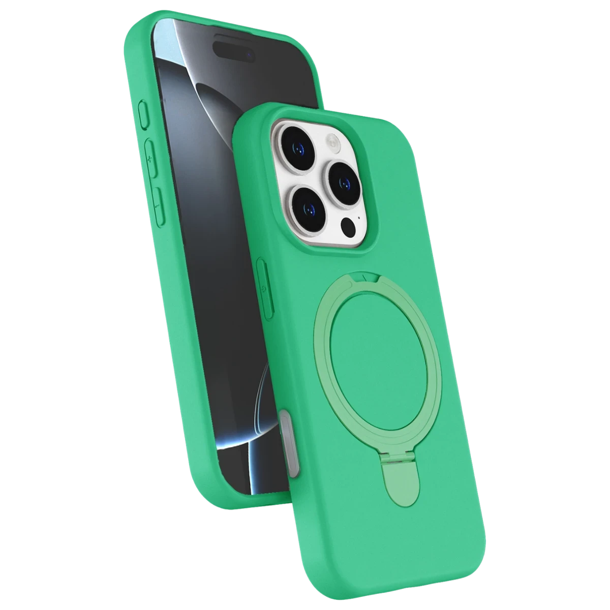 Newface Apple iPhone 16 Pro Regal Magsafe Standlı Kapak - Yeşil