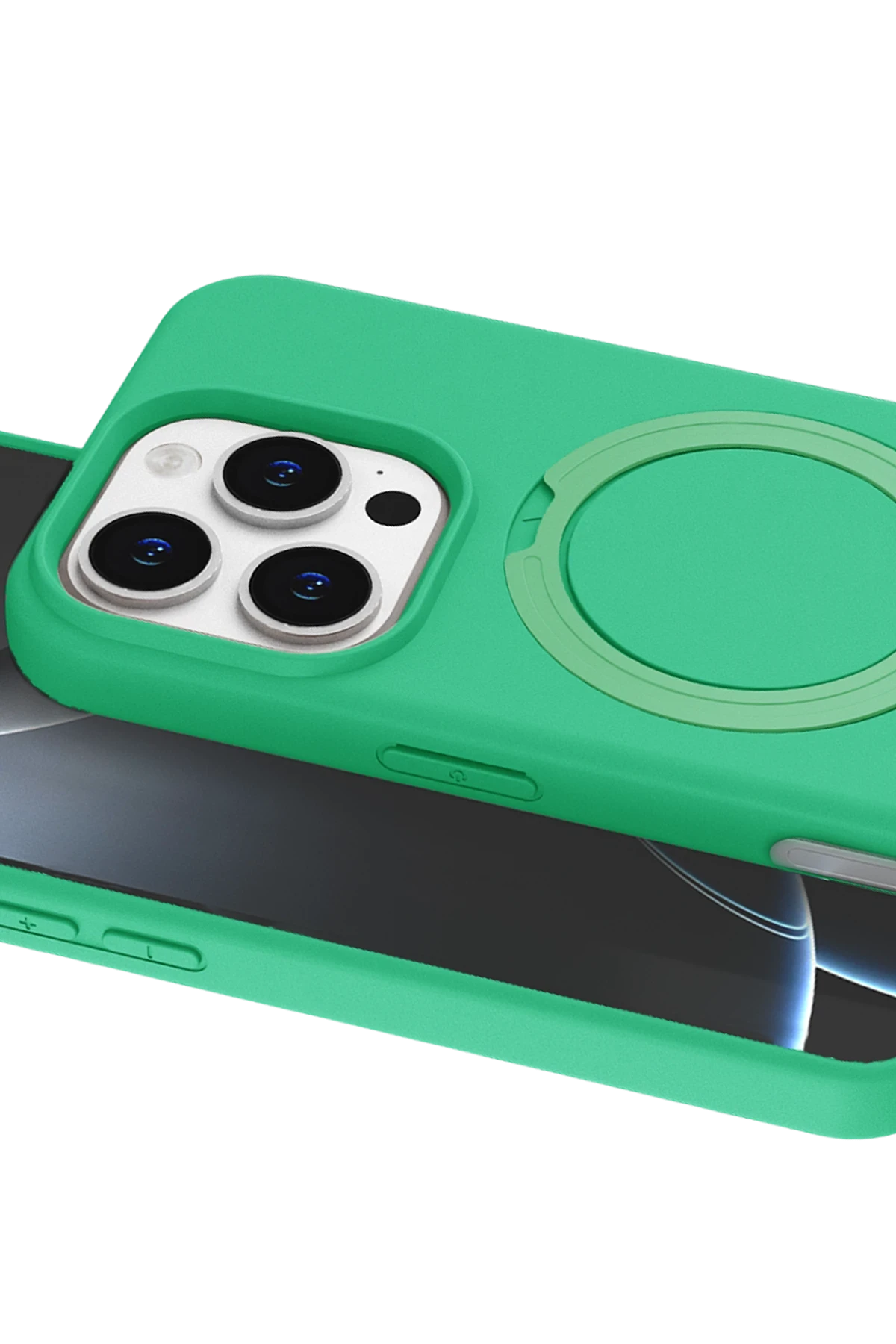 Newface Apple iPhone 16 Pro Regal Magsafe Standlı Kapak - Yeşil