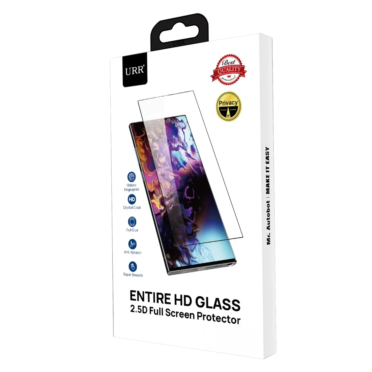 URR Samsung Galaxy S25 Edge 2.5D Entire HD Cam Ekran Koruyucu - Siyah