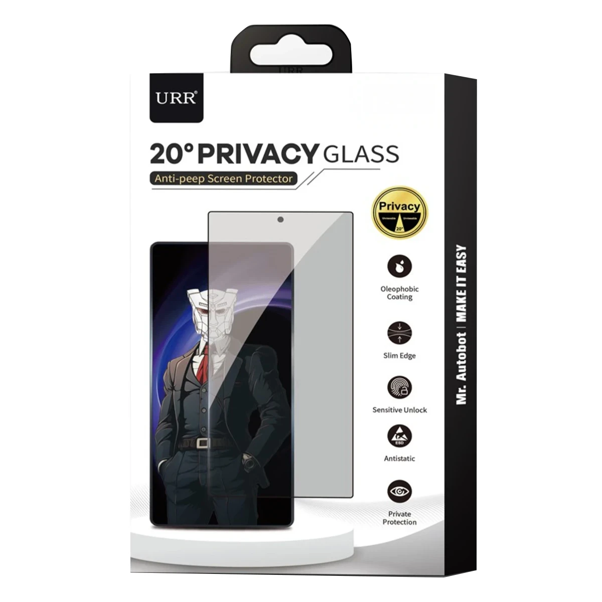 URR Samsung Galaxy S25 Edge 2.5D HD 20º Privacy Cam Ekran Koruyucu - Siyah