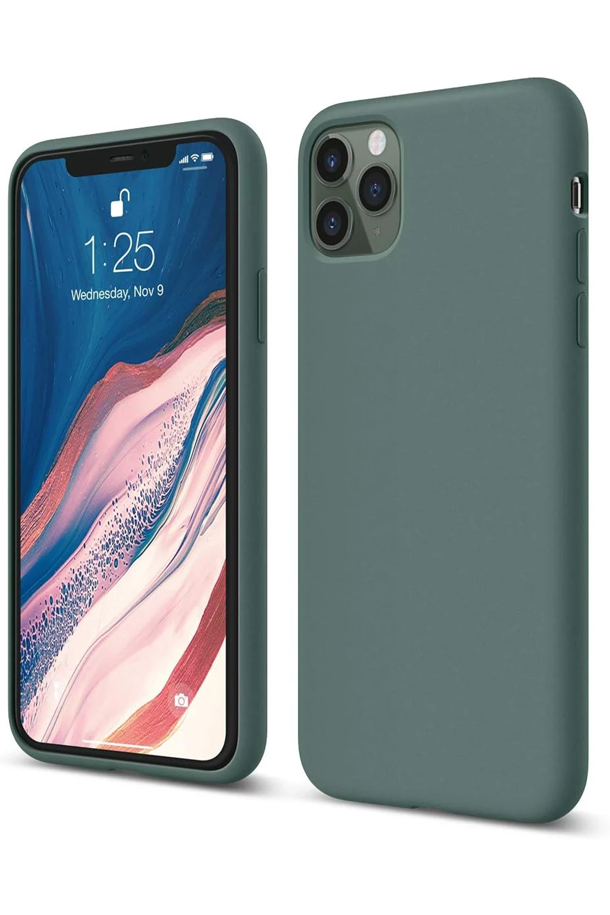Newface iPhone 11 Pro Kılıf First Silikon - Koyu Yeşil