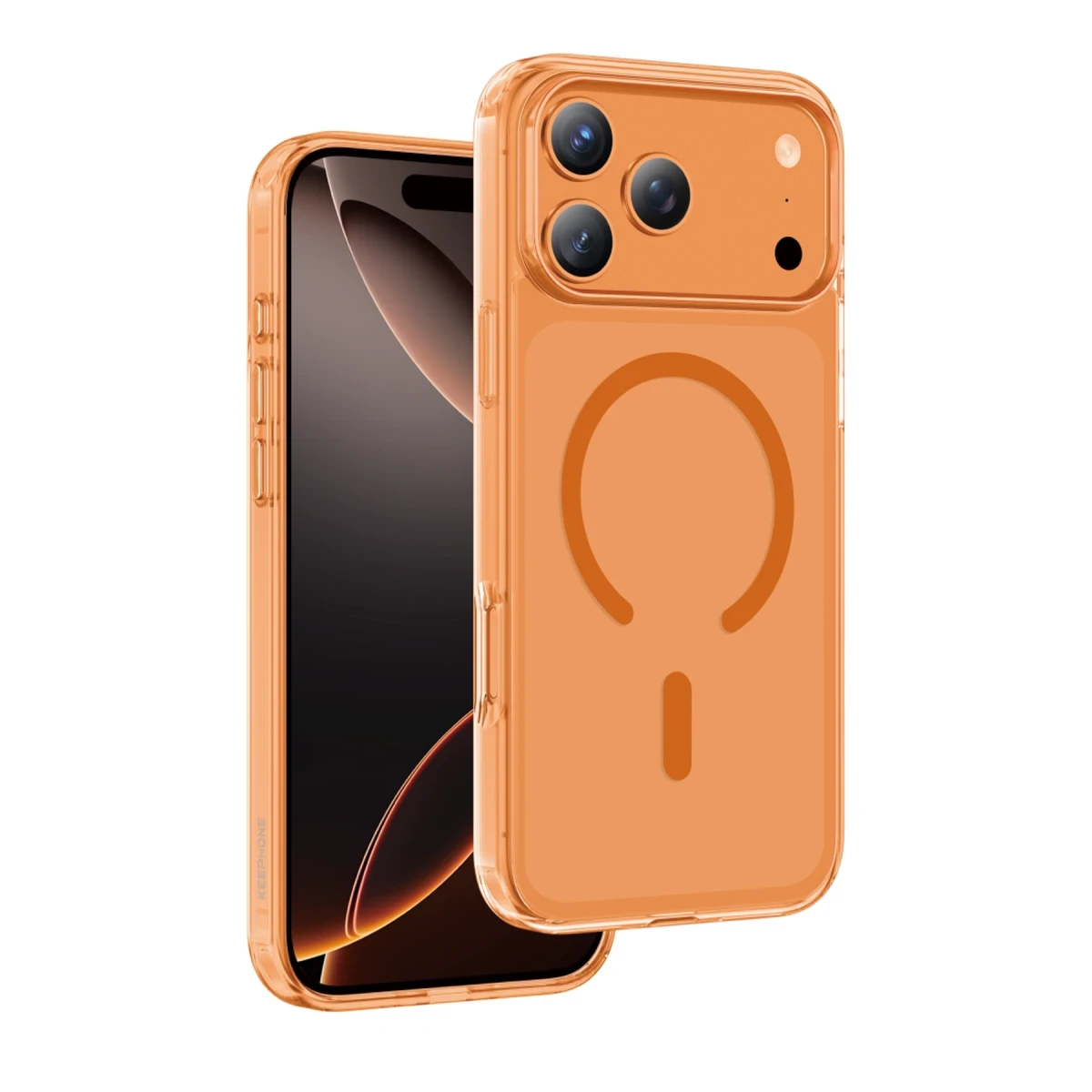 Keephone Apple iPhone 17 Pro Hybrid Pro Magsafe Kılıf - Turuncu