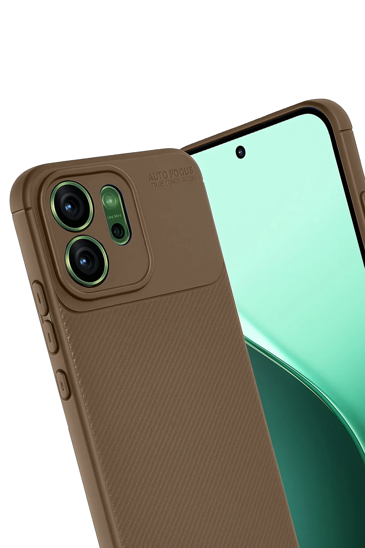 Newface Oppo Reno 14F Auto Focus Karbon Kapak - Kahverengi