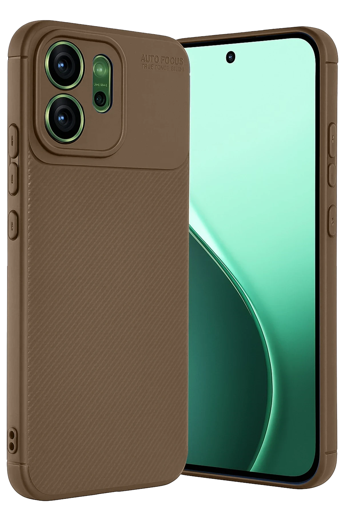 Newface Oppo Reno 14F Auto Focus Karbon Kapak - Kahverengi