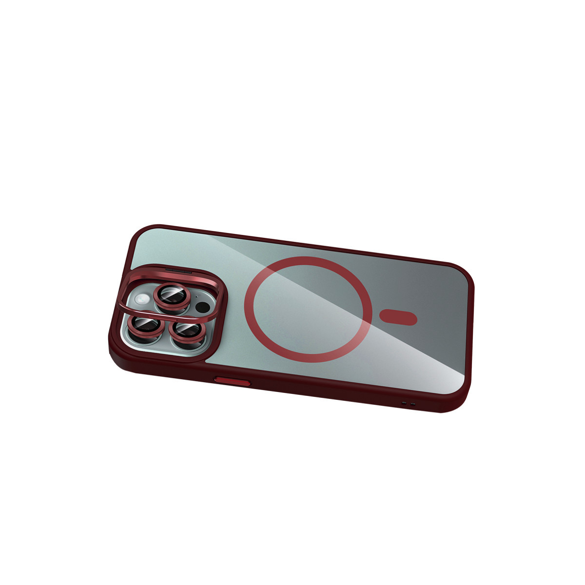 Joko Apple iPhone 15 Pro Max Remim Lensli Magsafe Standlı Kapak - Bordo — görsel 12