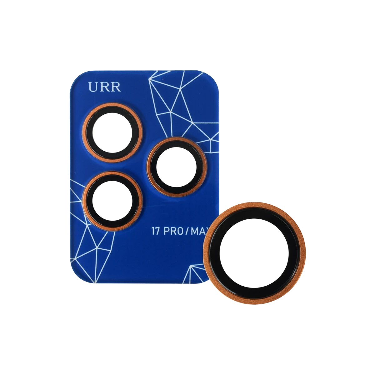 URR Apple iPhone 17 Pro Max Sapphire PVDSS Kamera Lens Koruyucu - Turuncu