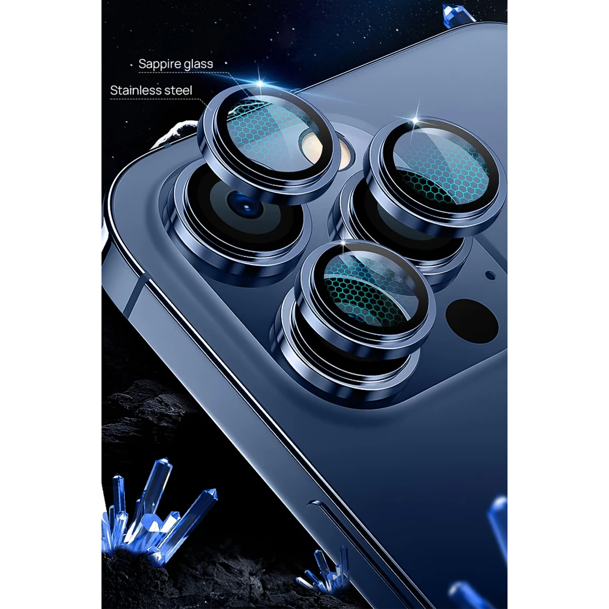 URR Apple iPhone 17 Sapphire PVDSS Kamera Lens Koruyucu - Yeşil