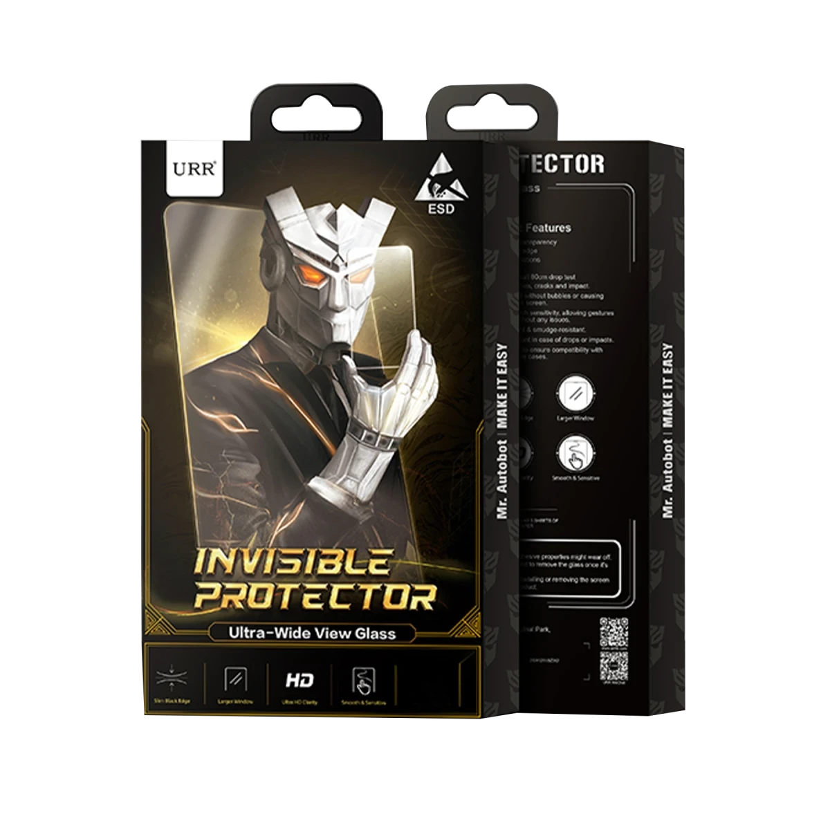 URR Apple iPhone 17 Pro Invisible Ultra Wide View HD Cam Ekran Koruyucu - Siyah